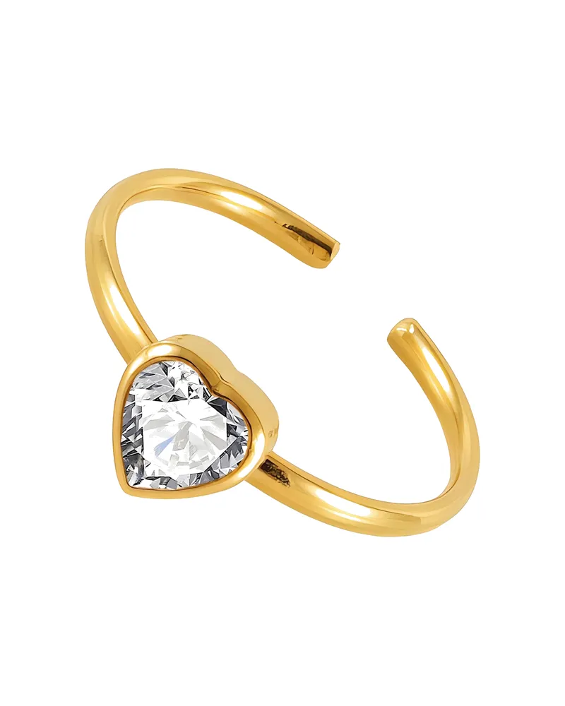 Offener Ring mit Zirkonia-Herz